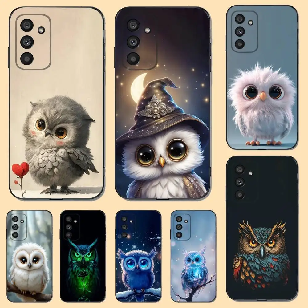

Cute O-Owl Phone Case For Samsung S25,S24,S21,S22,S23,S30,Ultra,S20,Plus,Fe,Lite,5G Black Cover