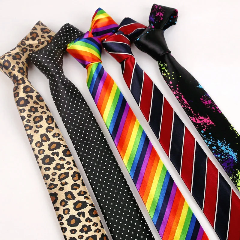 Corbata con estampado de notas musicales de 5cm, corbatas estrechas para estudiantes universitarios, corbatas de rendimiento con cuadros de leopardo para hombres, corbatas diarias, regalo Gravata