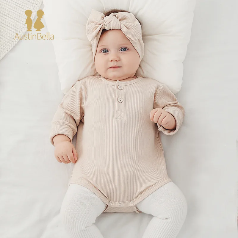 

Newborn Baby Clothes Cotton Fart Wrap Crawling Triangle Bodysuit Solid Color Infant Romper Long Sleeve Spring Autumn Jumpsuit