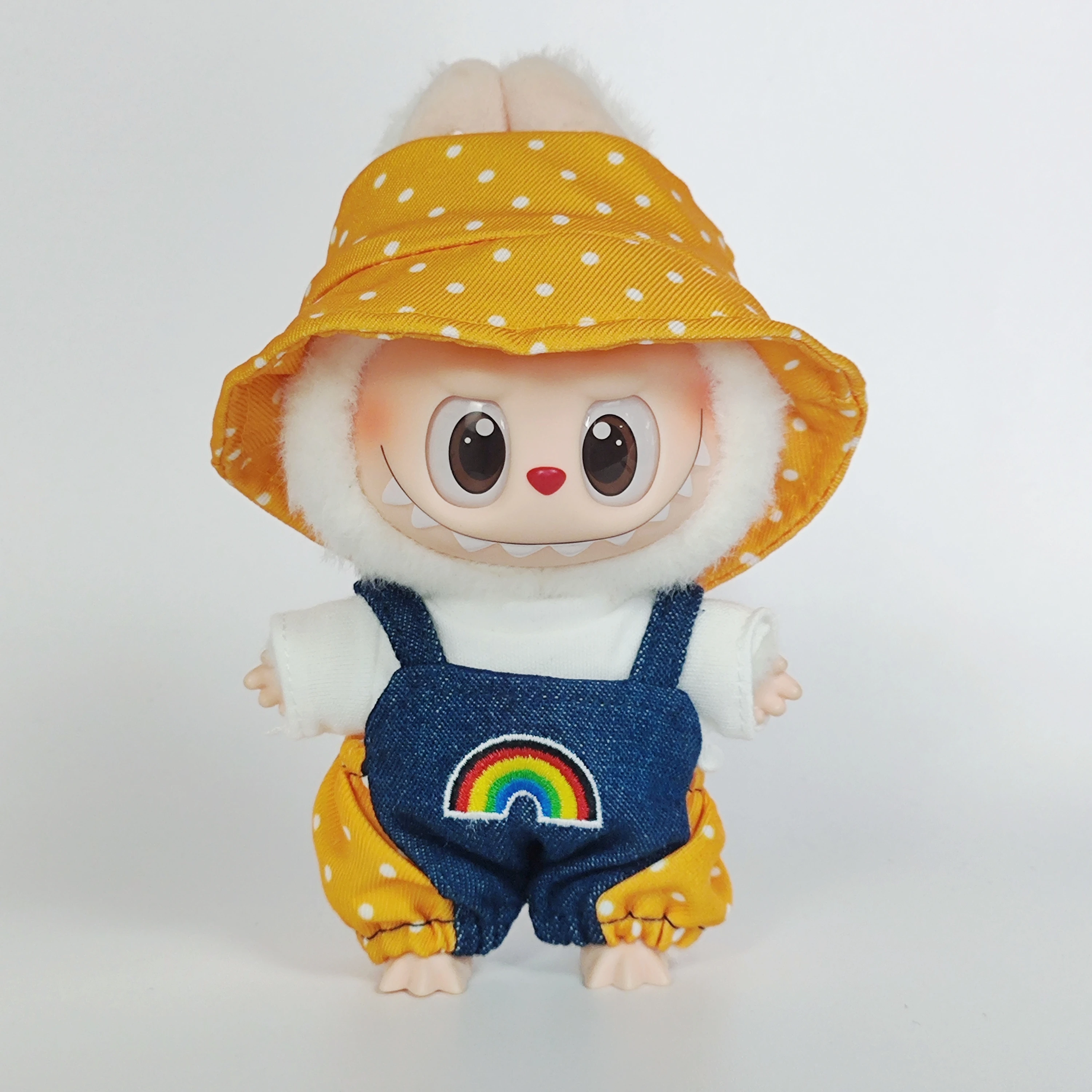 17cm Labubu Plush Keychain Blind Box – Cute Onesie Outfit for Doll