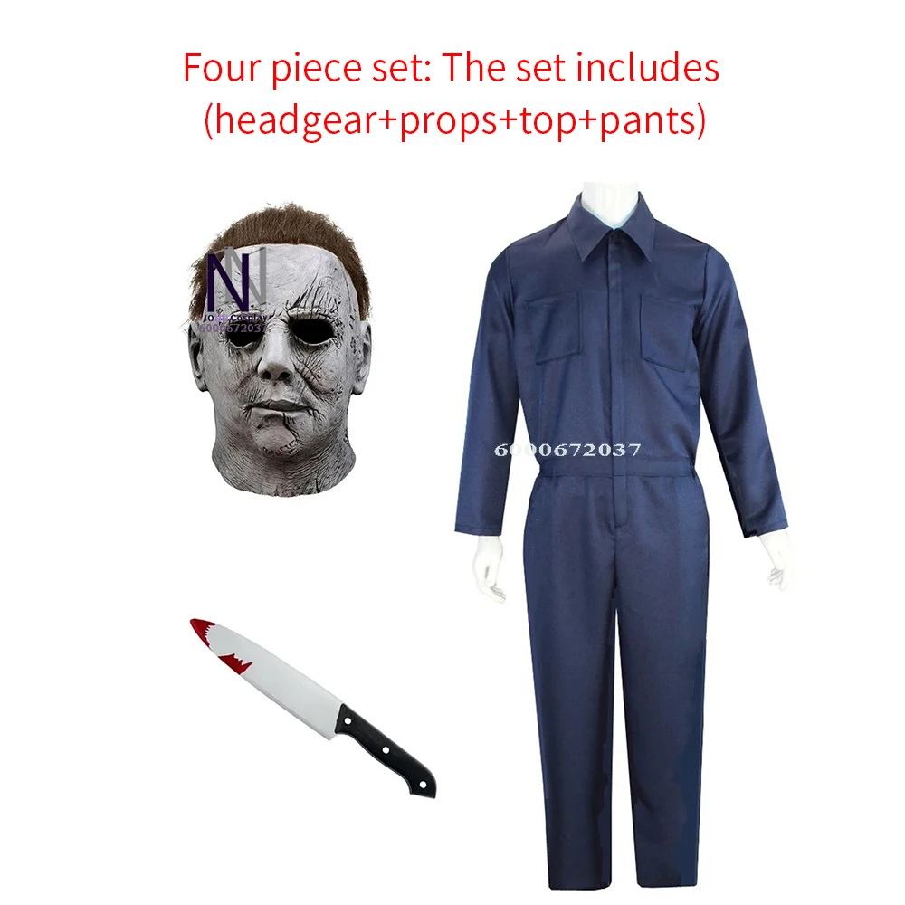 

Adult Michael Myers Cosplay Costume - Mask, Jumpsuit & Props for Halloween, Carnival Horror Parties