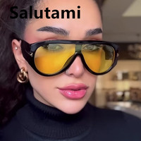 vintage oversized wide leg sunglasses for women new fashion brand yellow brown gradient sun glasses ladies trendy sexy shades