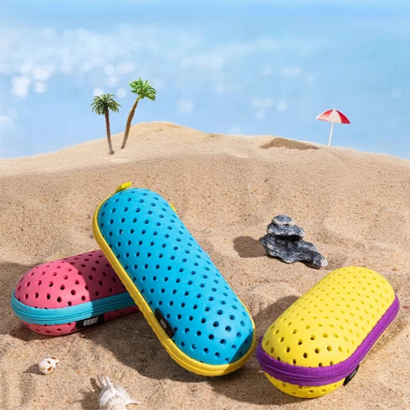 Perforated EVA Breathable Swim Goggle Storage Case with Handle Portable Glasses Sunglasses Case Swimming Gear Accessories