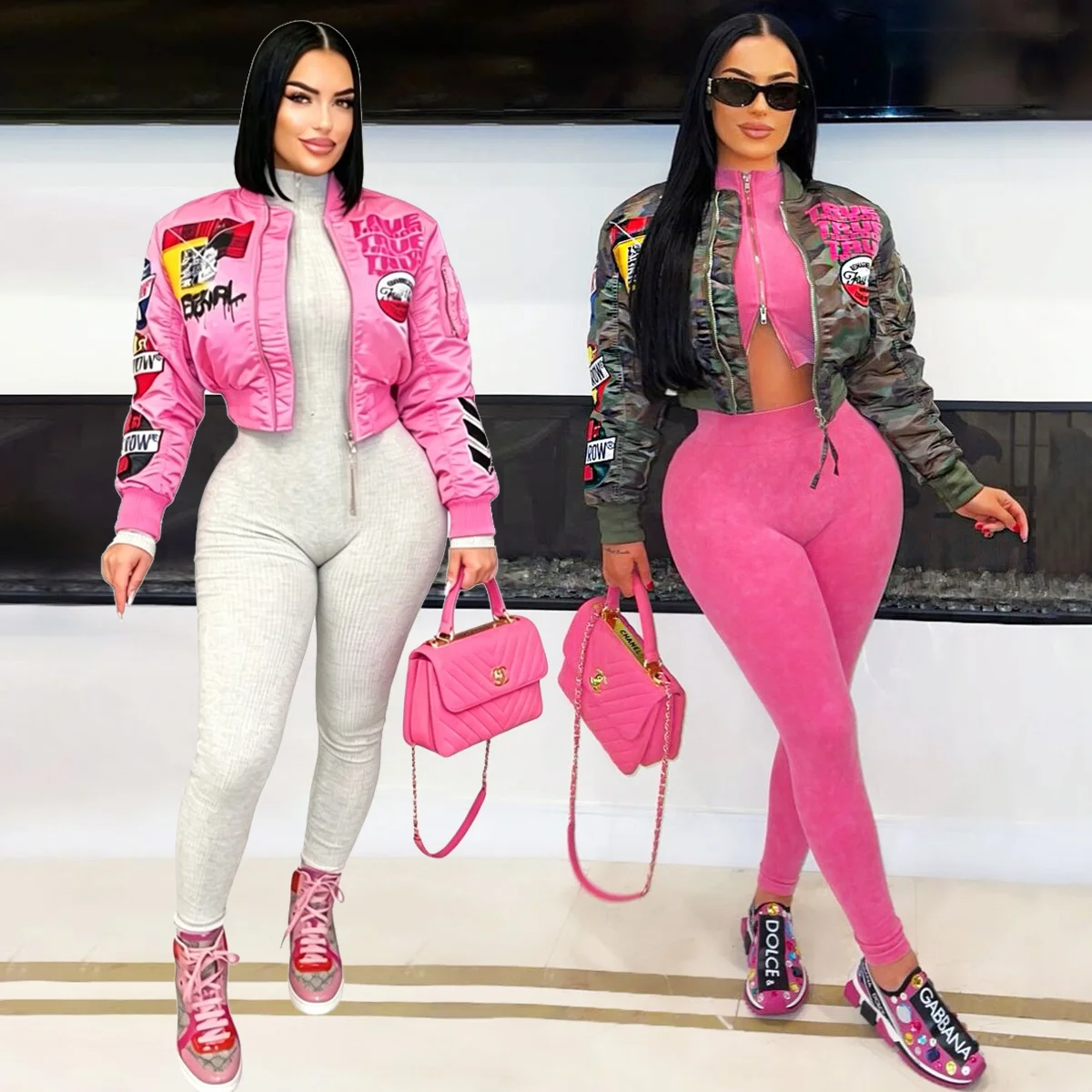 Thin Cropped Fashion Camo Jackets Women Varsity Baseball Coats Y2K Streetwear 2026 Fall Trend Clothes Camoflage Jackets Coats
