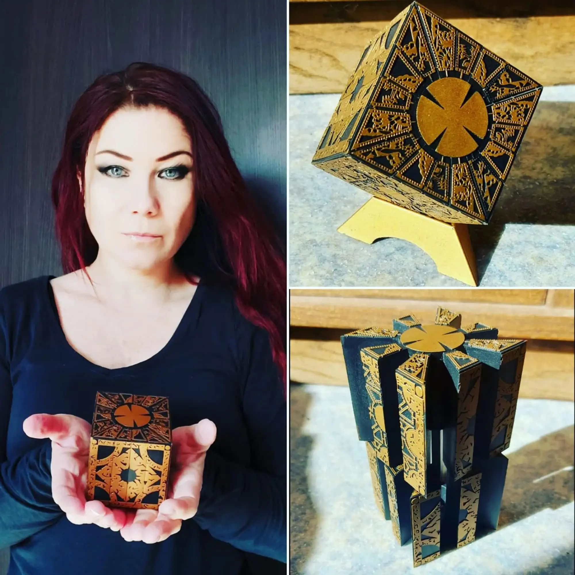 Hellraiser Puzzle Cube Figure The Lament Configuration and Lemarchand Statues Lock Hellraiser House Decoration Table Accessories view 4