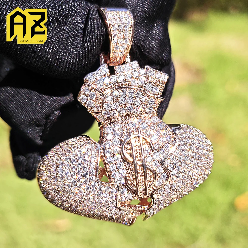 

Dollar Heart Iced Out Pendant Necklaces For Men Women Bling Zircon Necklace Hip Hop Jewelry Free Shipping