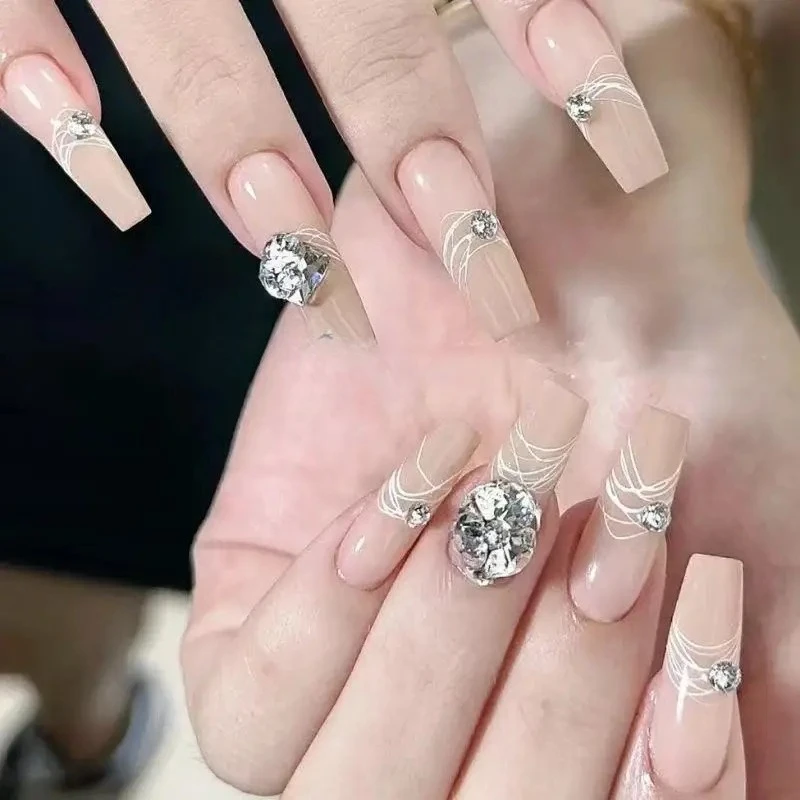 Simple Line French Brushed Nail Art Stickers, Irregular Star Burst 3D Self‑Adhesive Nail Decals Manicure Decor Accessories