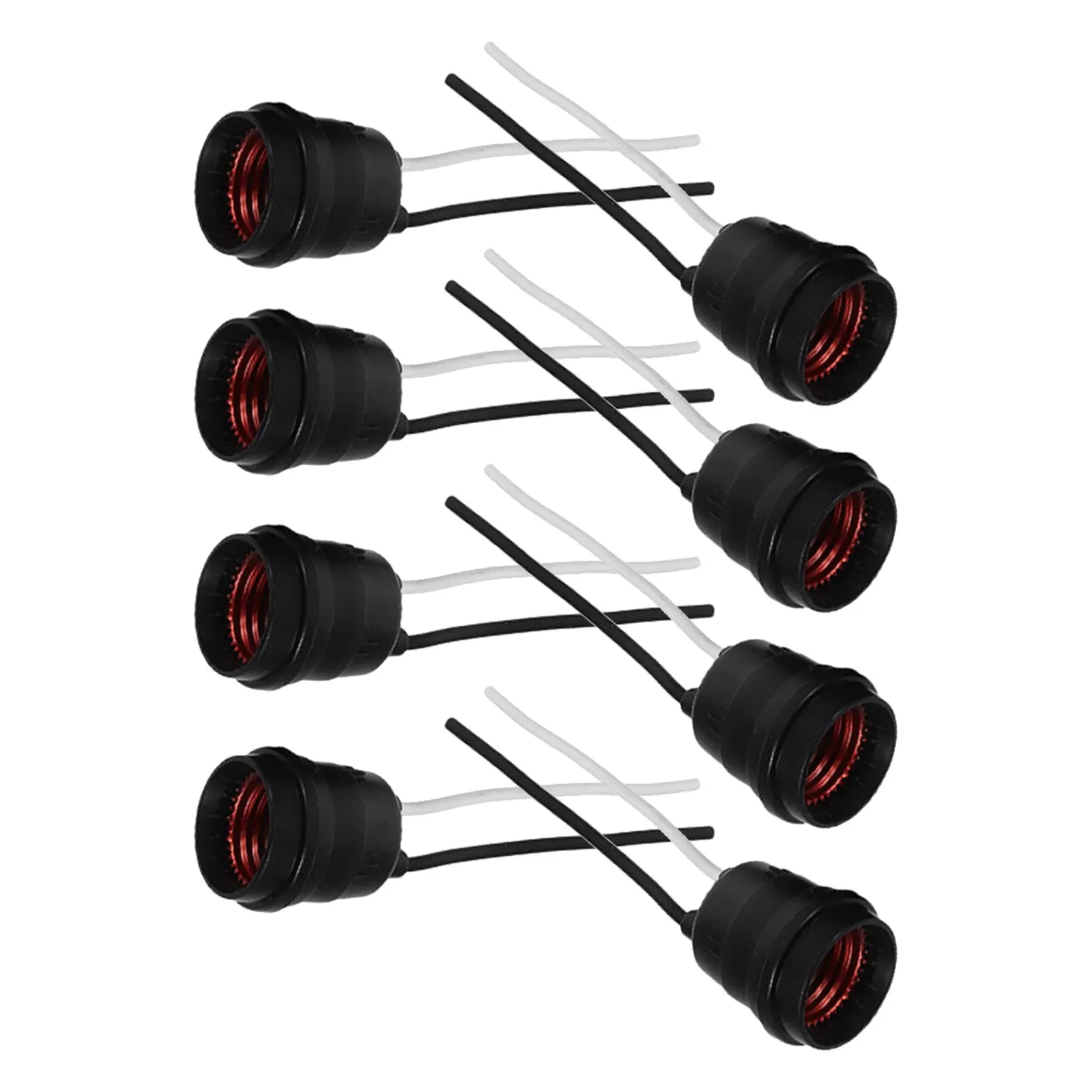 

8Pcs Waterproof E27 Lamp Holder Socket Black Screw-in Light Bulb Socket for Outdoor Patio Bathroom Kitchen Weatherproof Lighting