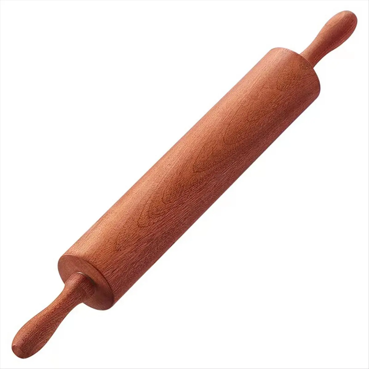 A56K Wooden Rolling Pins for Baking,Classic Sapele Rolling Pin with Handles,Baking Wooden Rolling Pin Large 18.8InL X 2.3InW
