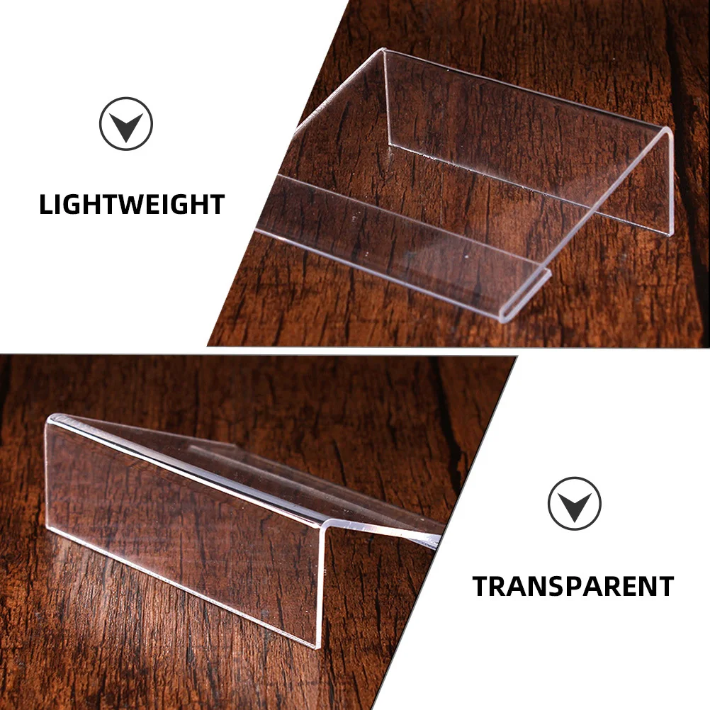 

10Pcs Acrylic Display Holder Rack Stable Reusable Price Tag Stand for Office Shop Exhibition Fruit Price Sign Vertical L-Shape