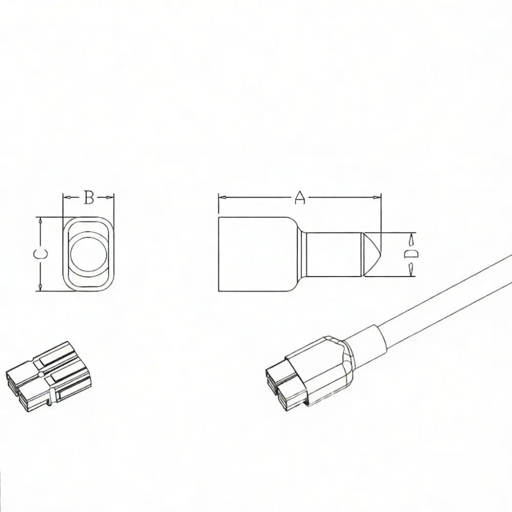 Electrical Connector Protective Sleeve 30A 600V Single Pole Plug Dustproof Flame Retardant For Industrial Usage