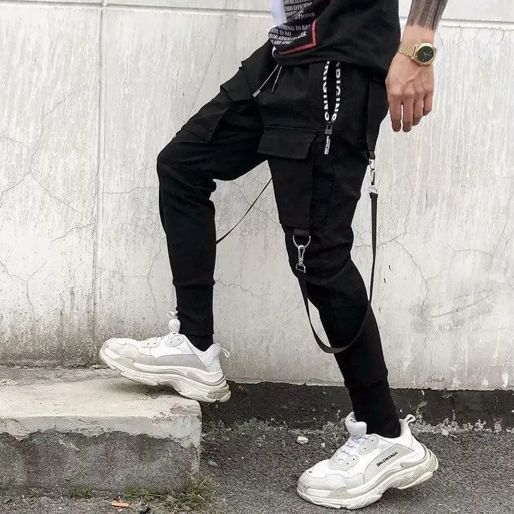 Streetwear Men Cargo Pants Harajuku Fashion Black Slim-fit Pants Men Techwear y2k Jogging High Street Chic Male Female Trousers