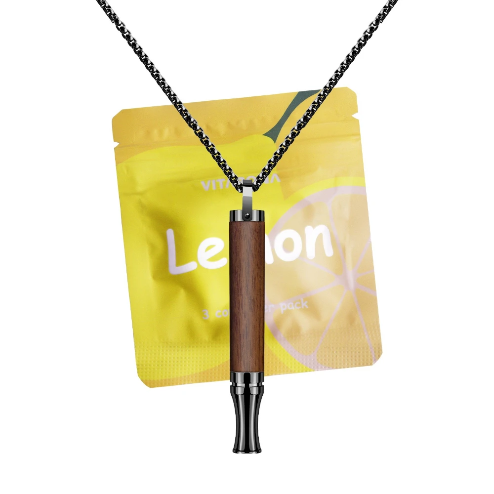 المعلقات التأمل الفولاذ المقاوم للصدأ مع قابل للتعديل التنفس القلق الإغاثة تصفية القطن إقلاع التدخين المعونة أداة قلادة