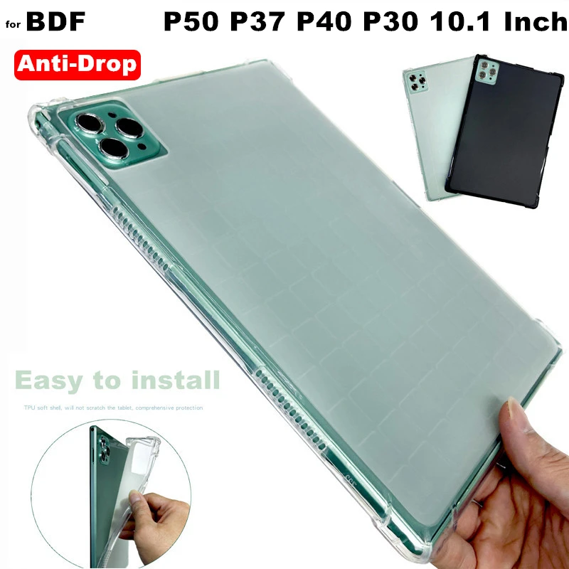 

for BDF P50 P37 P40 P30 T70 G10 10.1 Inch Tablet ShockProof Case Anti-Drop Clear TPU Silicone Protective Back Cover
