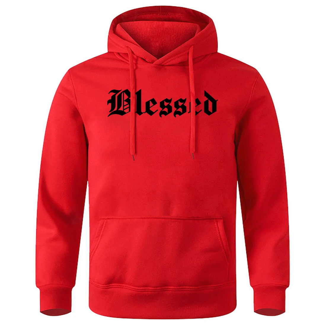 Blessed Creativity Letter Print Hooded Man Loose Casual Soft Hoody Mens Basic Aesthetic Pullovers Classic Novelty Sports Hoodies