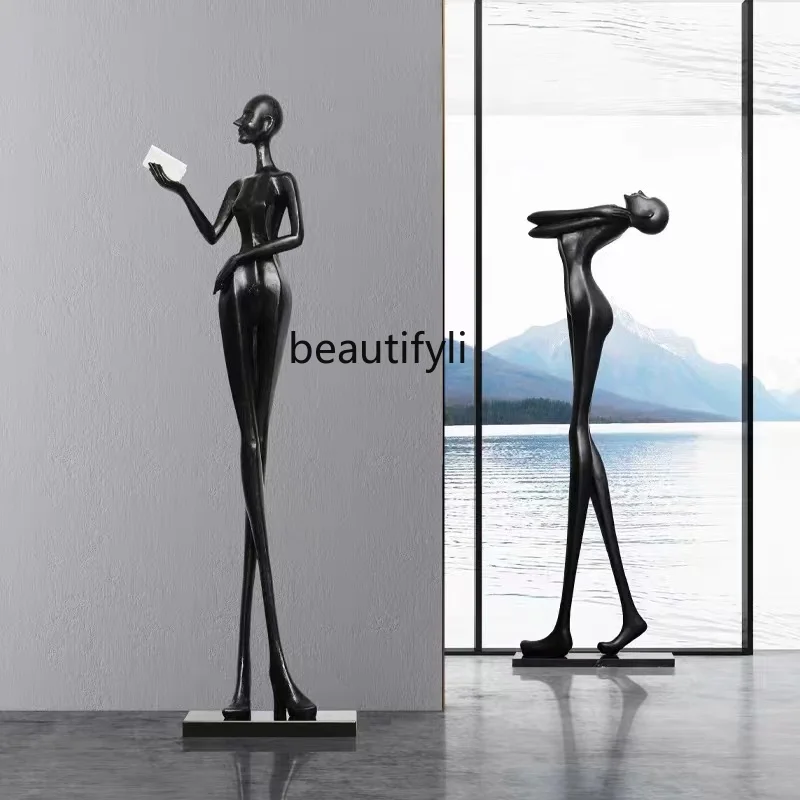 Modern Abstract Art FRP Floor Character Decoration Decoration Hotel Lobby Decoration