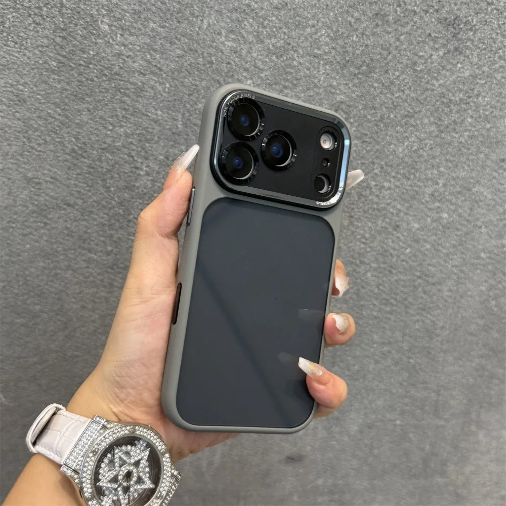 

For iPhone 17 Pro Max Case Gray Transparent Shockproof with Metal Lens Frame Compatible with iPhone 16 15 14 13