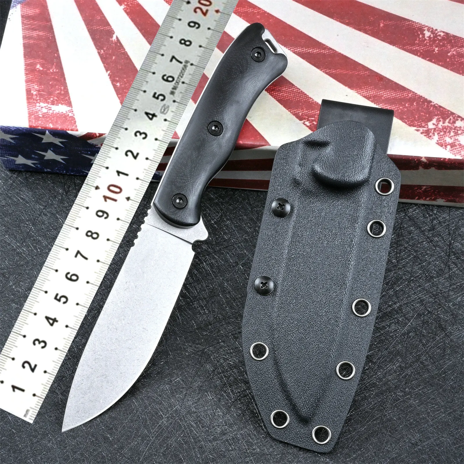 TRSKT BK16 Hunting Knives Camping Knife ,Dc53 Fulltang Outdoor Knife Rescue Edc Tool G10 Handle With Kydex Dropshipping