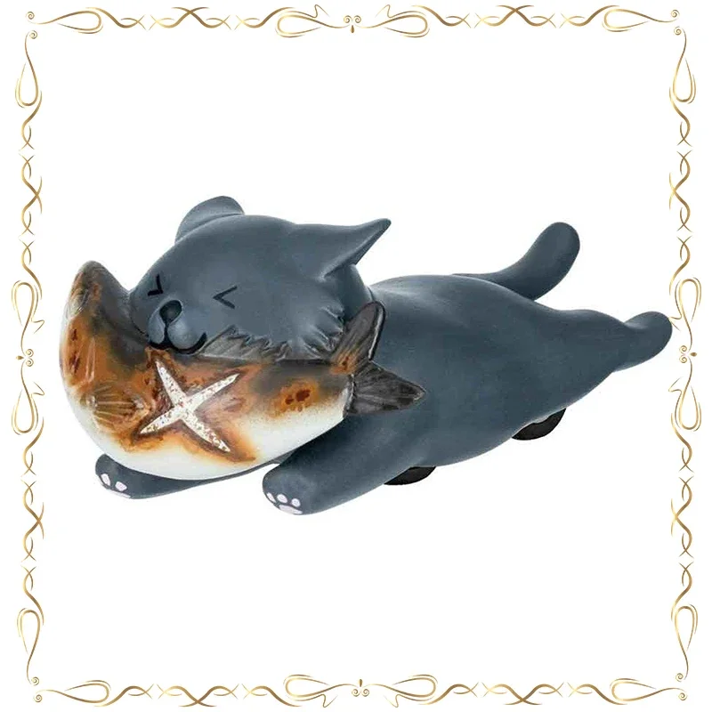 

Stealing Fish Cat Gashapon Kawaii Desktop Ornament Keepsake Action Figure Model Toys