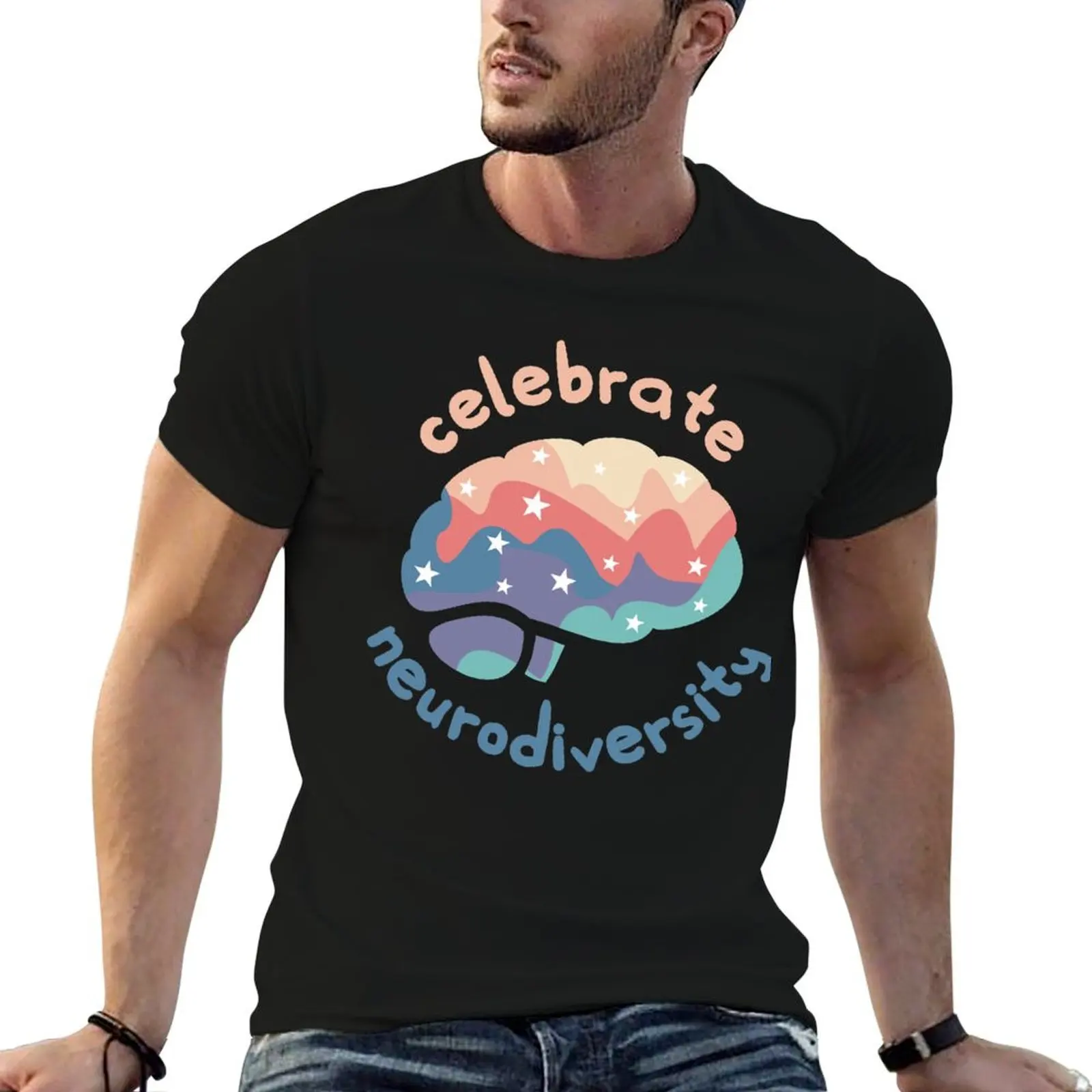 Celebrate Neurodiversity T-Shirt oversizeds vintage anime shirt T-shirt men