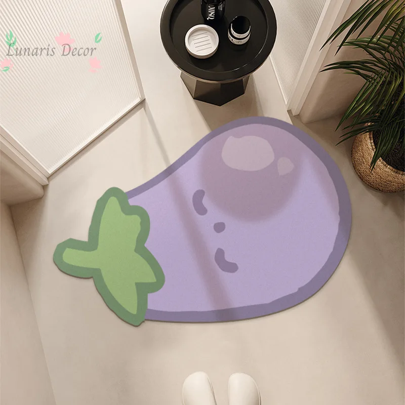 Cartoon bathroom floor mat, water-absorbing quick-drying diatom mud floor mat, household bathroom door wear-resistant