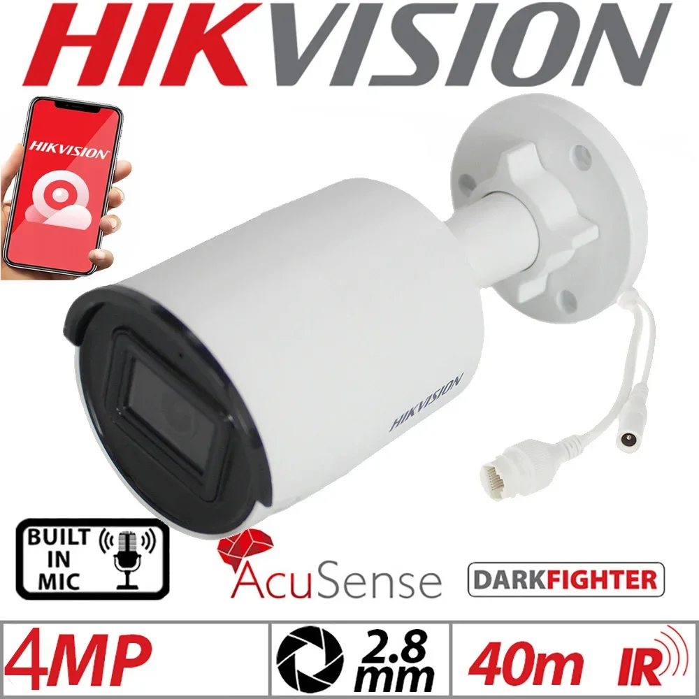 

Mutil language Hikvision DS-2CD2043G2-IU 4MP POE indoor and outdoor AcuSense micphone support IP camera with micphone