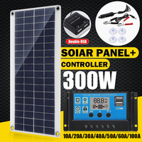 Solar Panel 12V Solar Cell 10A-100A Controller Solar Panel for Phone RV Car MP3 PAD Charger Outdoor Battery Supply