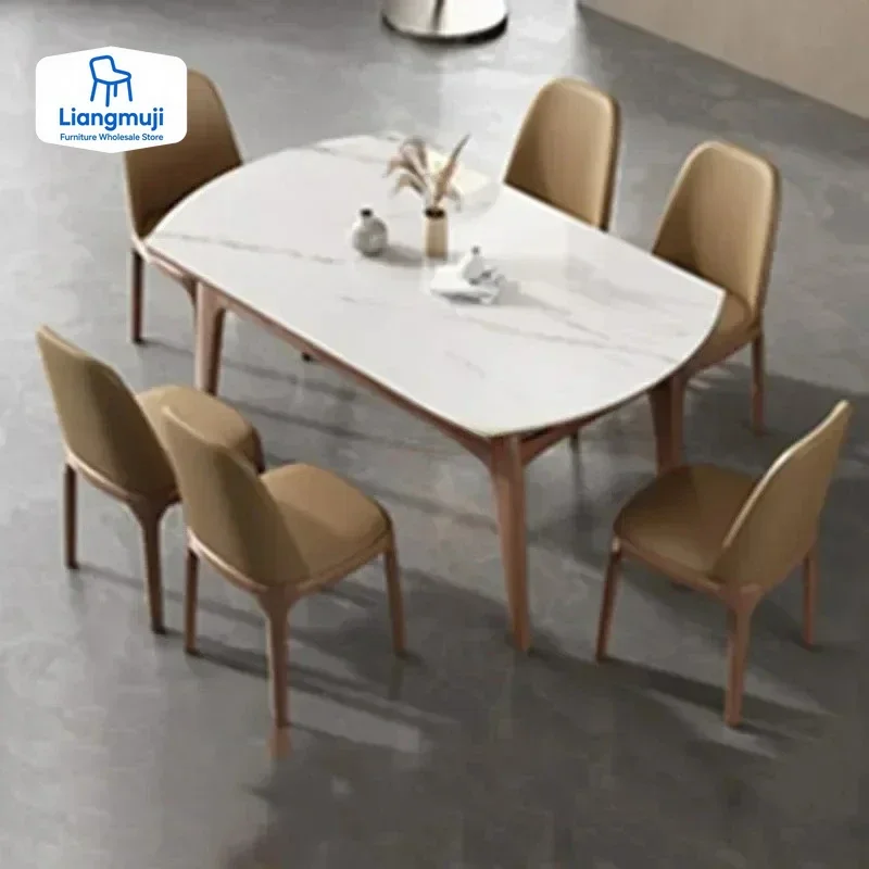 

Oval White Dining Table Nordic Marble Design Heat Resistance Dining Table Marble Minimalist Table A Manger Kitchen Furniture