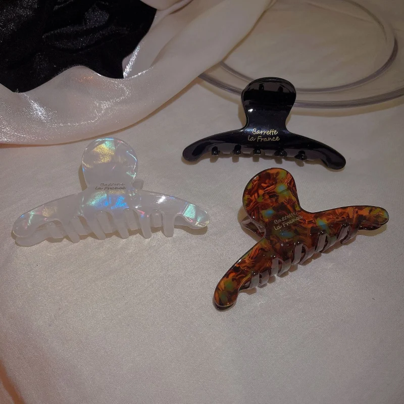 Pinza para el pelo de tiburón grande estilo nicho elegante, horquilla de acetato de alta gama, accesorio para el cabello en la parte posterior de la cabeza