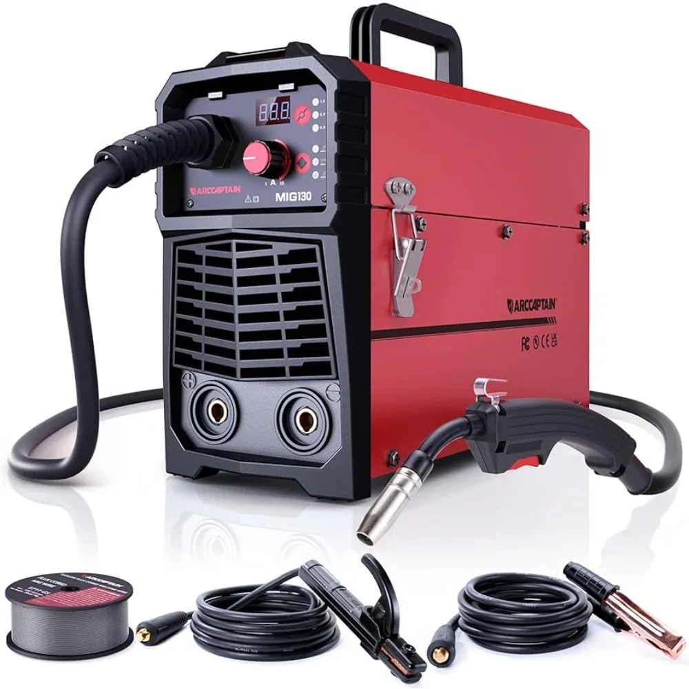 

、 130A MIG Welder, 110V Flux Core MIG Welder/Lift TIG/Stick 3 in 1 Welding Machine with Synergy, IGBT Inverter Portable Gasless