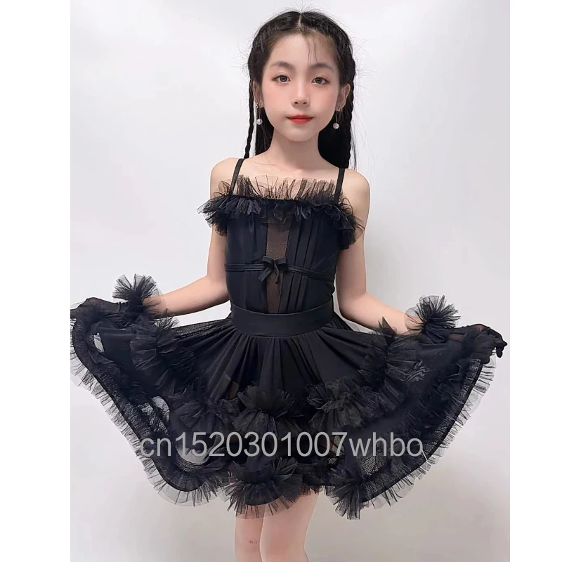 

New Latin Dance Dress for Girls, Spring/Summer Practice Dress, Advanced Latin Dance Performance Dress
