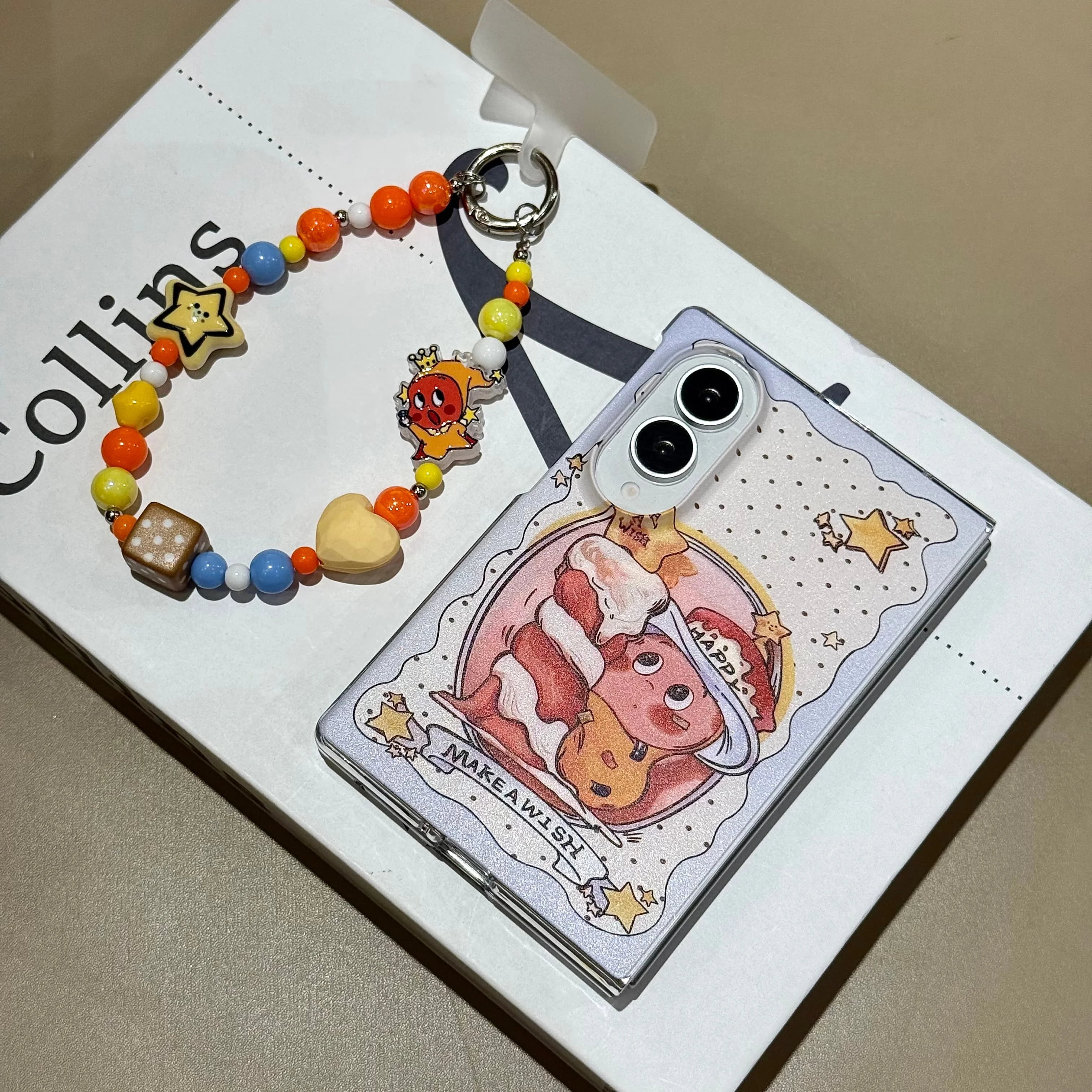 New Cute Cartoon Character Magnetic Phone Case For Samsung Galaxy Z Fold 8 7 6 5 4 Fold 8Ultra With Stand Cartoon Chain Case