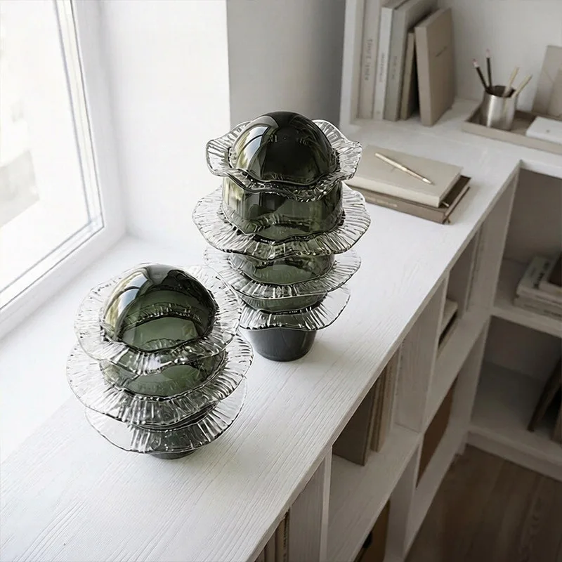 High-end gray glazed vase hotel lobby living room dining table entrance ornament bed and breakfast amber