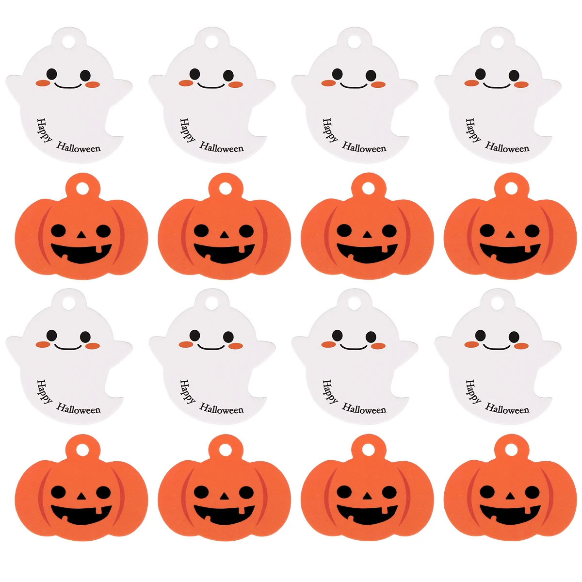 

100pcs Halloween Hanging Tags Pre cut Halloween Hanging Tags Hole Gift Paper Pendants DIY Cards Craft Supplies