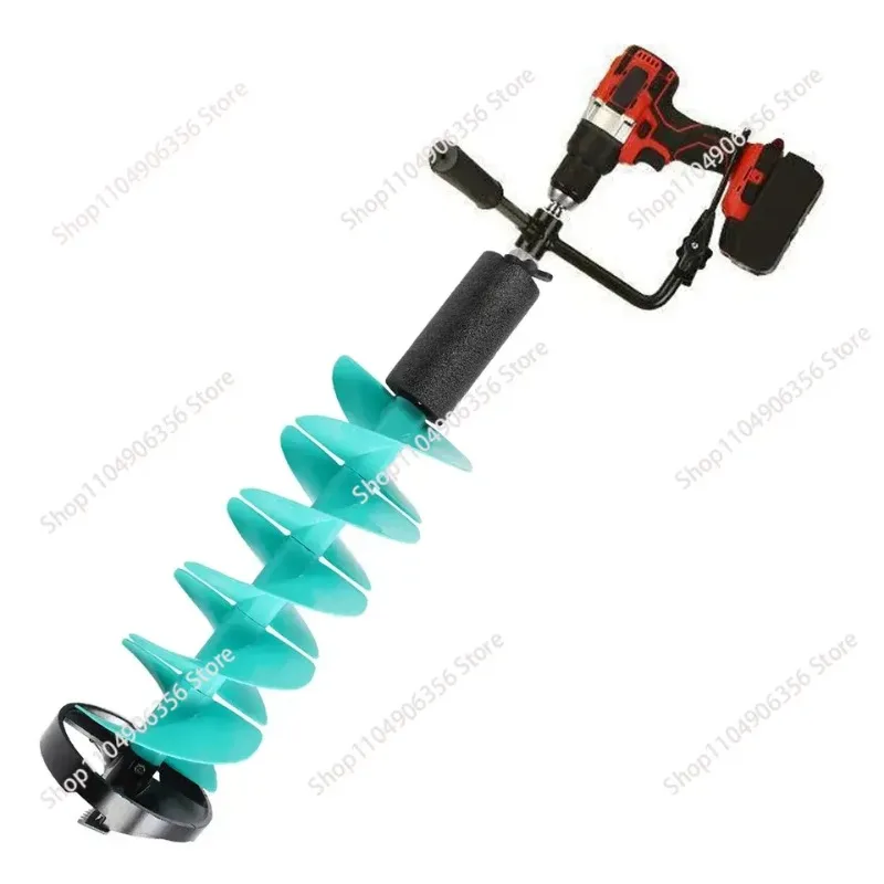 Electric Ice Auger Electric Ice Auger Kit Incisive Blade Ice Drill Auger with Positioner Extension Rod for Fishing Emergency 8in
