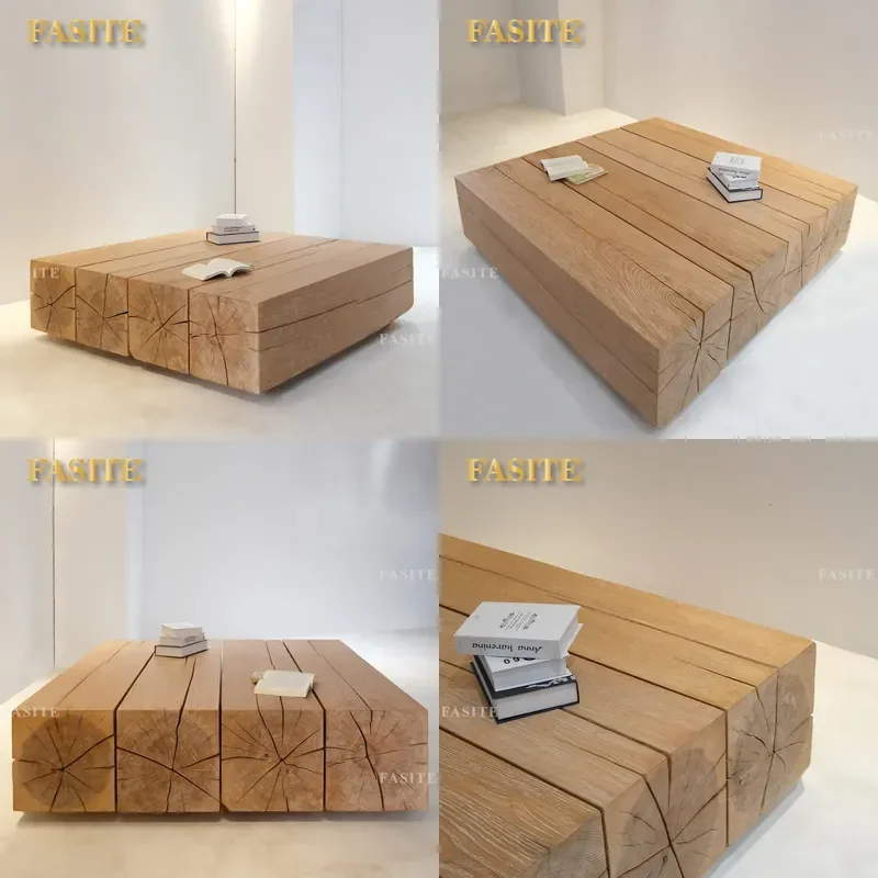 For Log Coffee Table Antique Designer Commercial Display Stand Generous Strip Seat Solid Wood Furniture Living Room Decor
