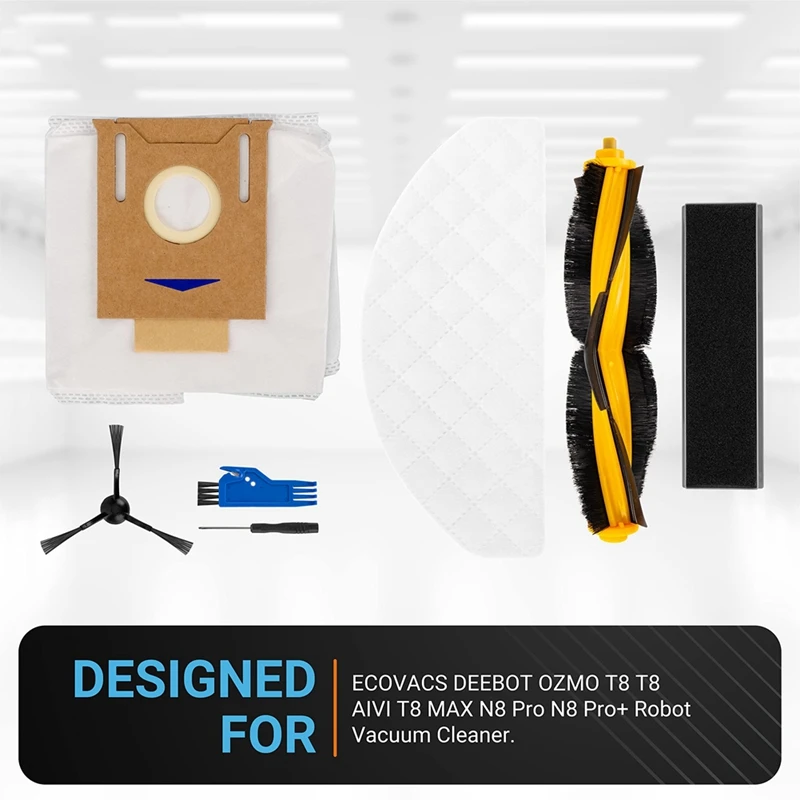 Accesorios de repuesto para Robot aspirador ECOVACS DEEBOT T8 T8 AIVI T8 MAX N8 Pro N8 Pro + Yeedi Vac/Yeedi Vac Max, 1 Juego
