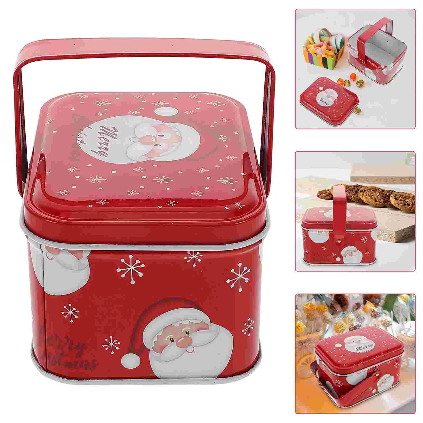 

Tin Box Gift Xmas Cookie Jars Tins Popcorn Empty Child Christmas