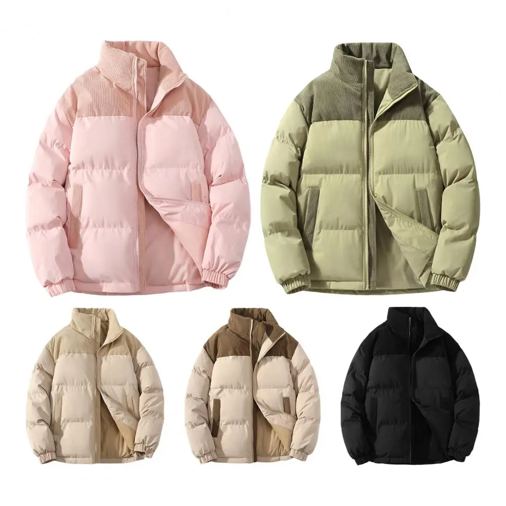 خريف شتاء موضة جديدة الوقوف طوق كم طويل الصلبة سترات ملابس للرجال جيوب الكورية رشاقته الاتجاه الدافئ البساطة القمم