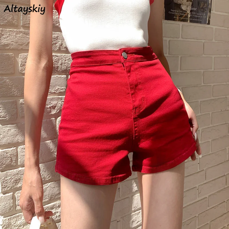 5 Colors Shorts for Women Washed Denim Slim Fit Summer Hot Girls Fashion Pure Vintage Basic Korean Style All-match Distressed