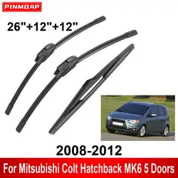 1/2/3/4/6PCS Car Wiper For Mitsubishi Colt Hatchback MK6 5 Doors 2008-2012 Front Rear Wiper Blades Brushes Auto Accessories