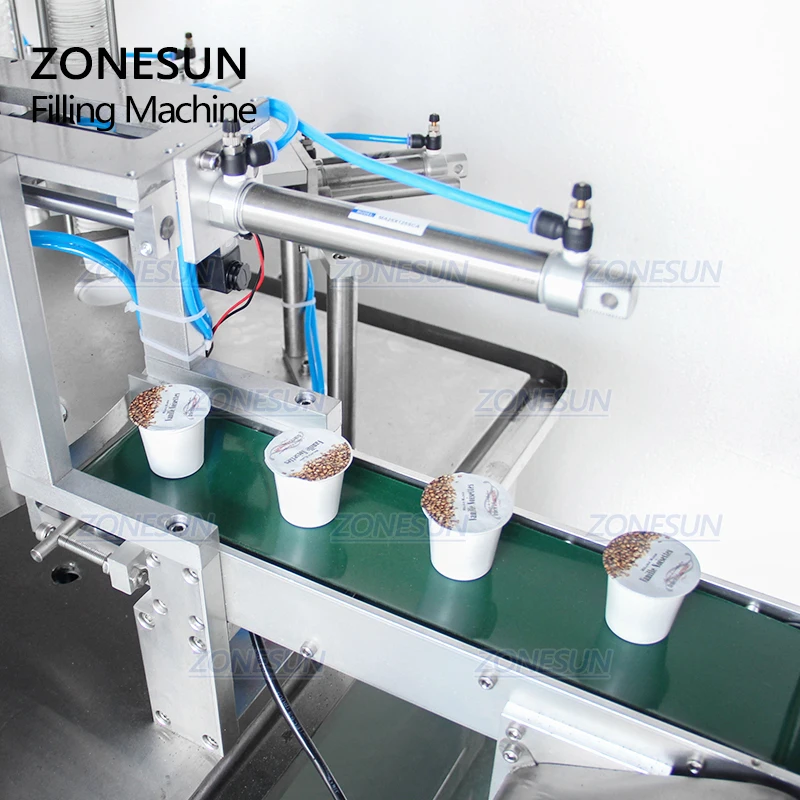 ZONESUN ZS-GF900C Automatic Filling Sealing Machine Pneumatic Rotary Type Water Milk Cup Liquid Coffee Nespresso Filler