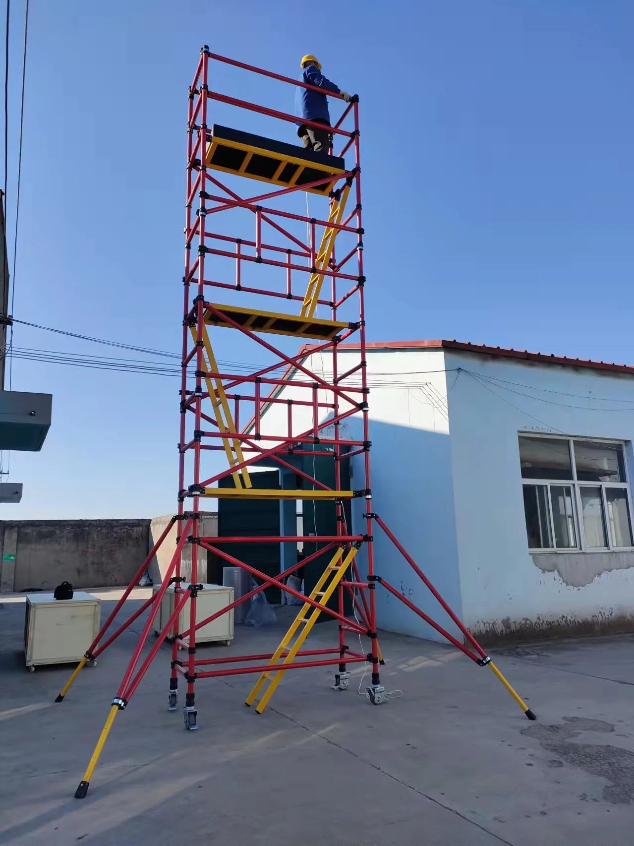 Fiberglass Electric Non Conductive Scaffolding Platforms 6.5ft To 49ft