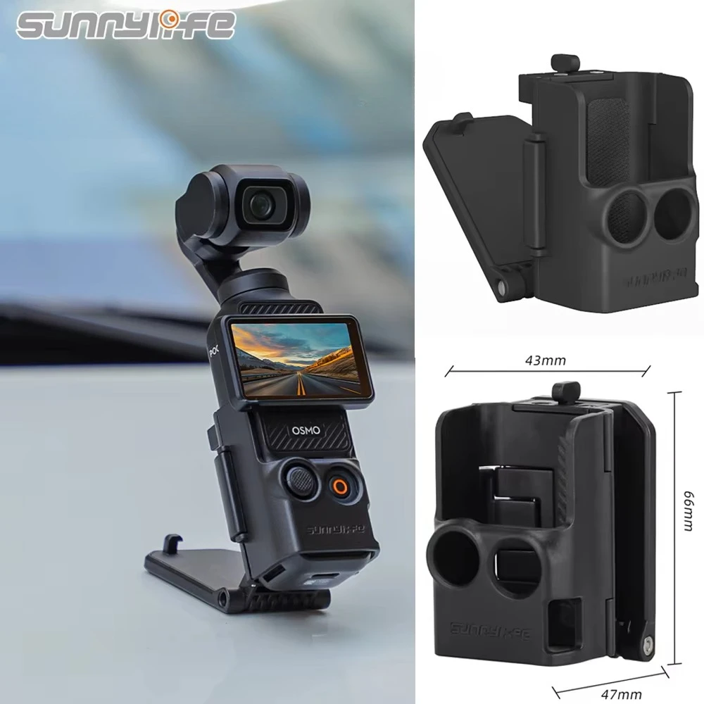 Sunnylife Magnetic Mount for DJI OSMO POCKET 3 Clip Holder Mount Cycling/V-log/Tabletop Action for DJI Pocket 3 Camera Bracket