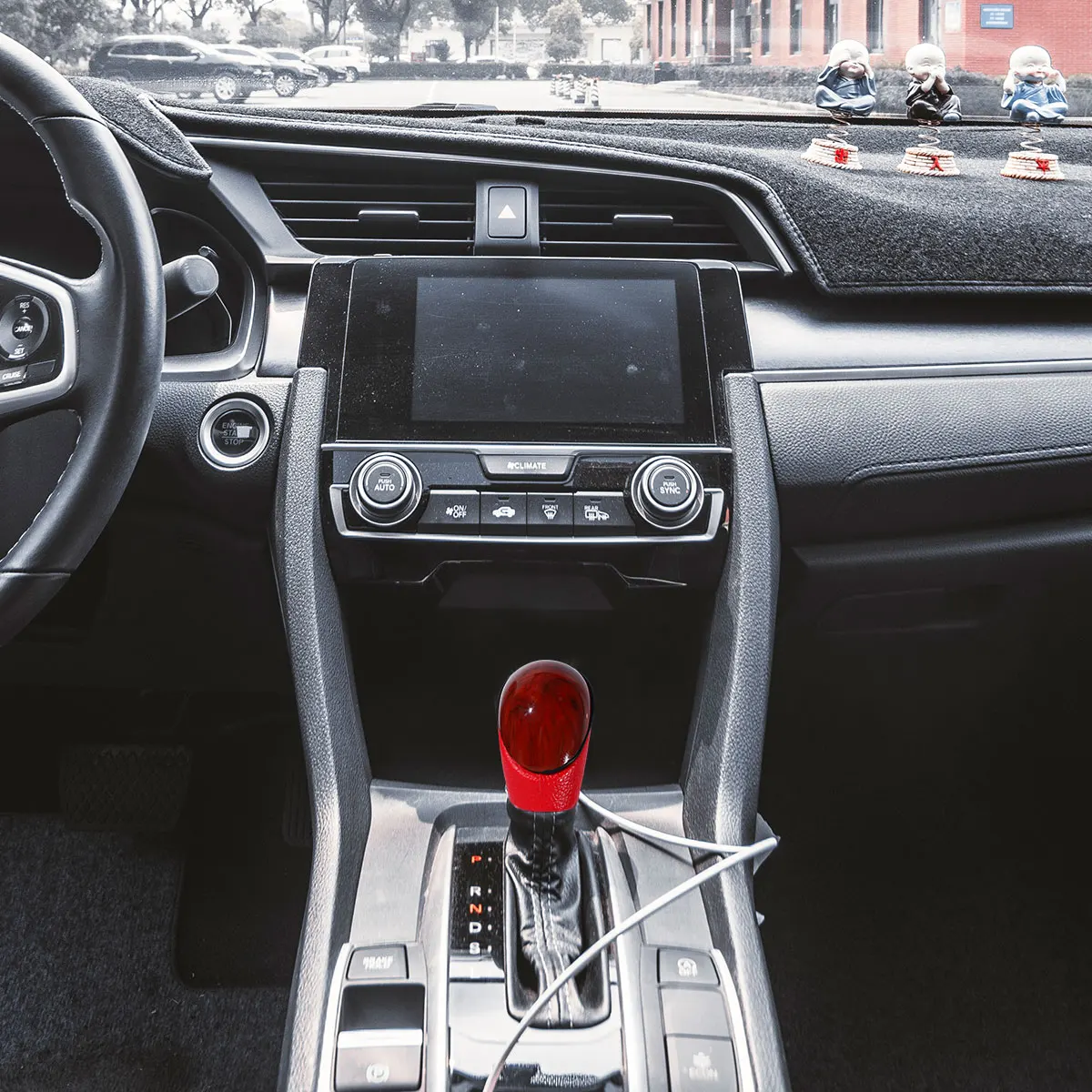 

Stylish Plastic Car Gear Knob Shifter Stick Lever Replacement Durable Smooth Easy Install Upgrade Auto Accessories (Red)