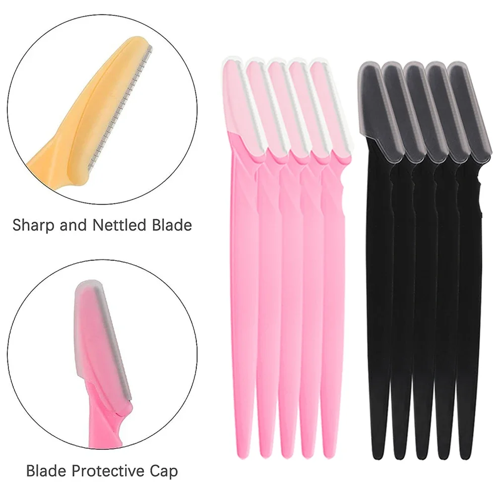 20Pcs Eyebrow Razor For Women Multipurpose Exfoliating Dermaplaning Tools Facial Razor With Precision Cover Small Makeup Tools