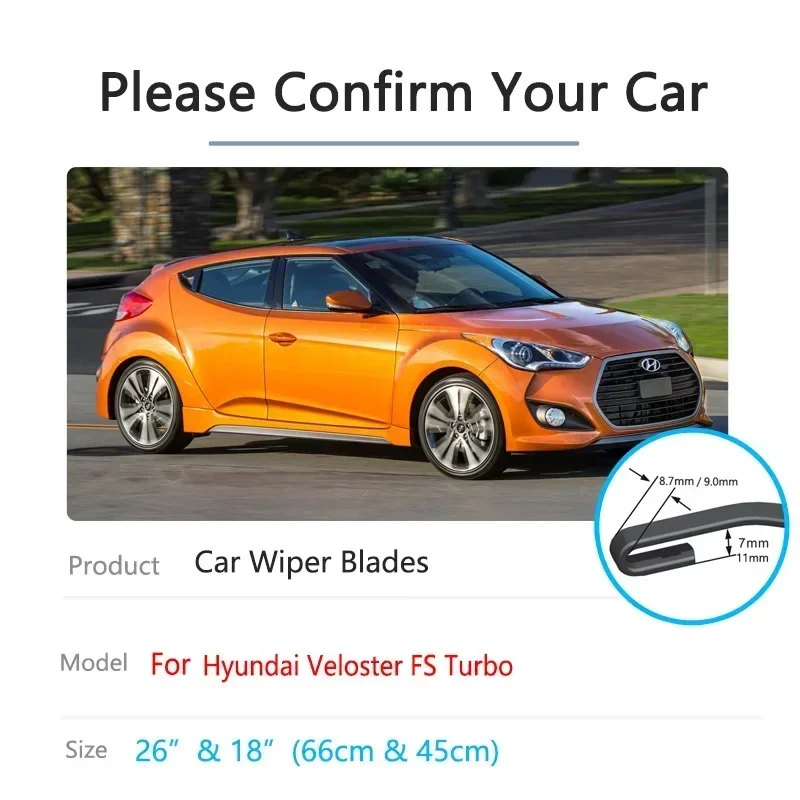 For Hyundai Veloster FS 2012 2013 2014 2015 2016 2017 2018 Turbo Car Front Wiper Blades Windscreen Windshield Car Accessories 3