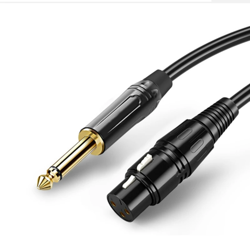 Audio Cable XLR Female To 6.35Mm Jack Plug Male Connector Gold Plated For Instrument Guitar Microphone Bass