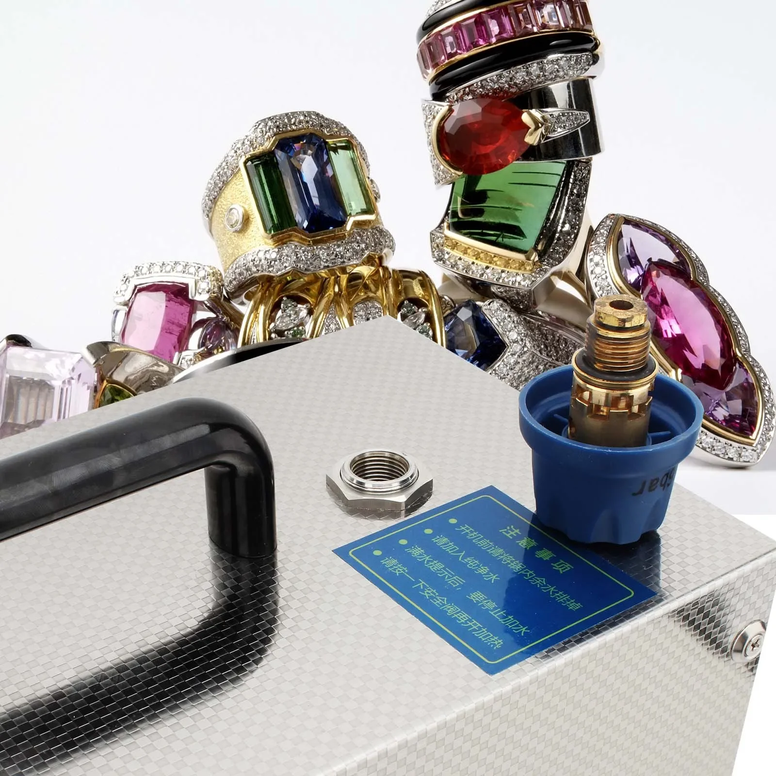 Профессиональный пароочиститель для ювелирных изделий из нержавеющей стали, 1300 Вт, 2 л, оборудование для чистки ювелирных изделий из серебра и золота