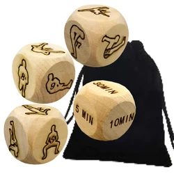 Pcs Natural Wooden Yoga Fitness Exercise Decision Dice Naughty Dice/Yoga Sports Game Dice Couple Dice Portable Choices Gift